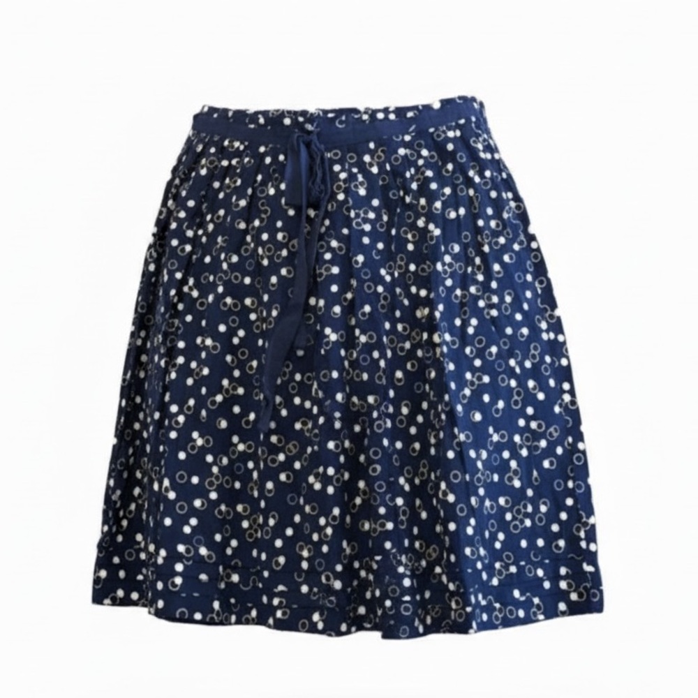 Gap Navy Yellow & White Dot Print Skirt